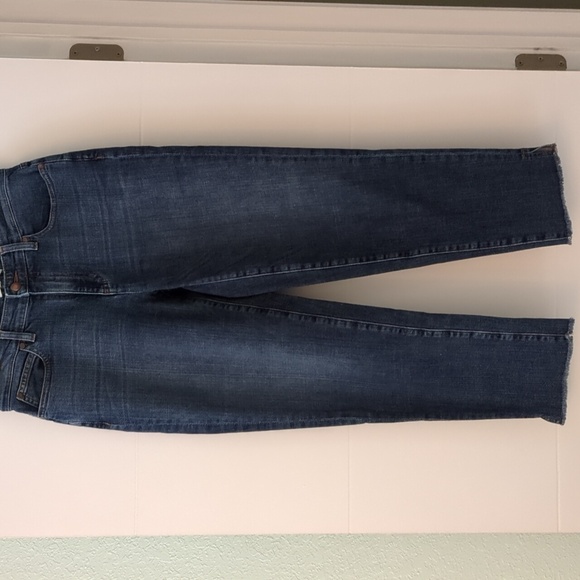 Eileen Fisher Organic Cotton Straight Leg Mid Rise Side Split Hem Jeans Sz 4 - Picture 1 of 7